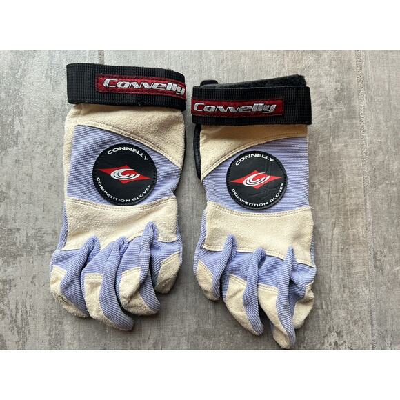Connelly Competition Tournament Water Ski Gloves White Purple Small S - Picture 1 of 5